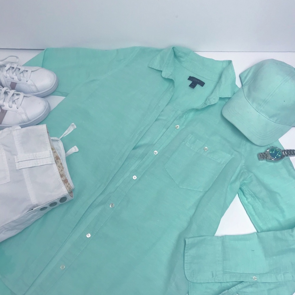 J Crew Linen/cotton button down shirt
